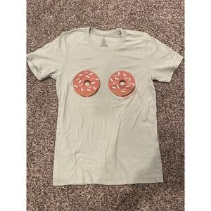 Donut Boobies T Shirt Muscles And Donuts Size Small Mint Green Humor Gym Crossfi